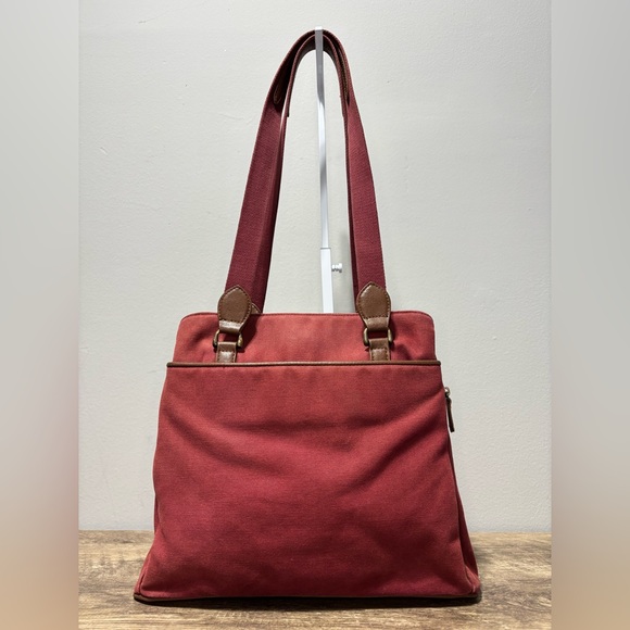 Etienne Aigner Deep Red Canvas Tote - Picture 2 of 13